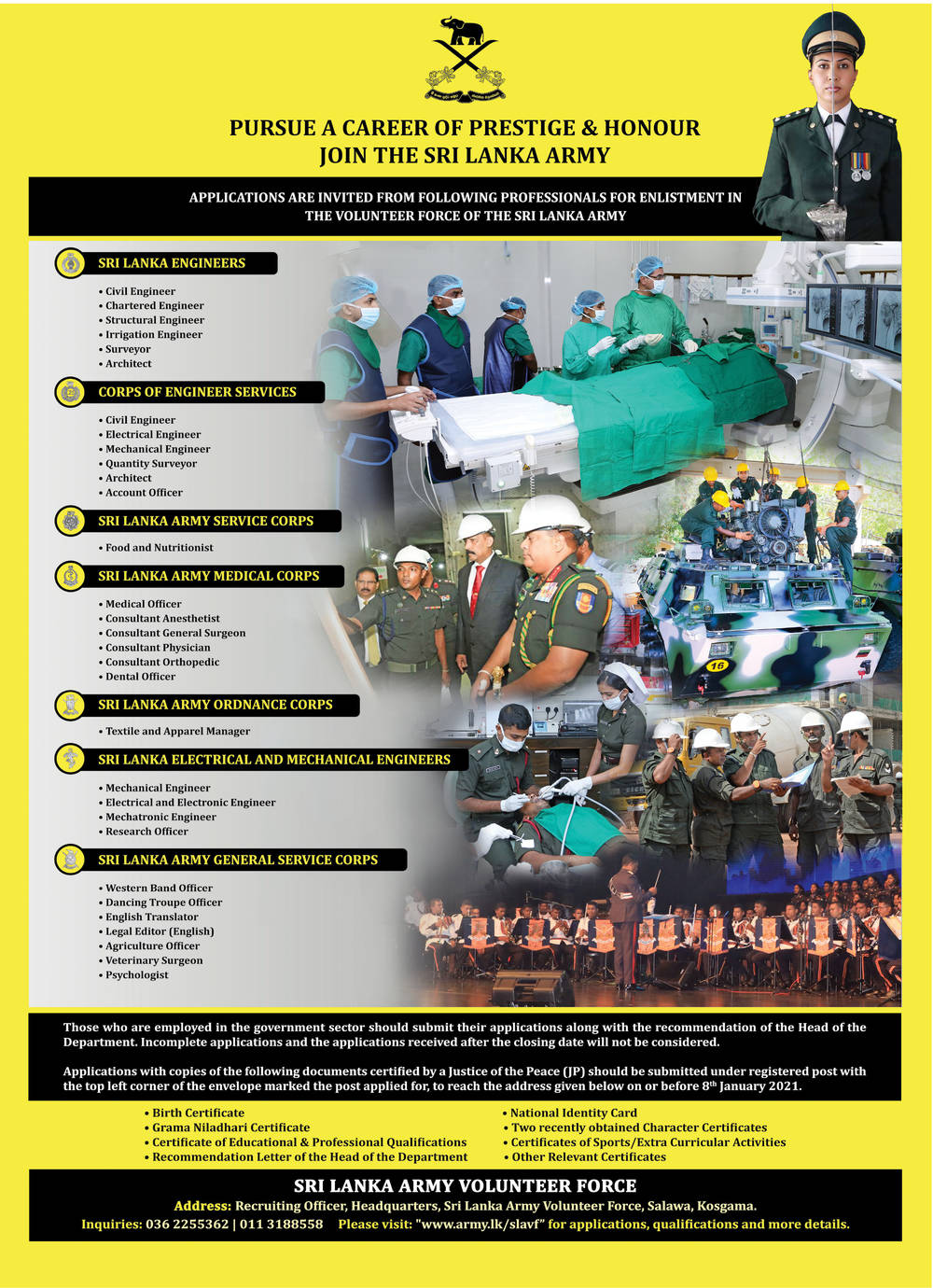 Sri Lanka Army Volunteer Force Vacancies 