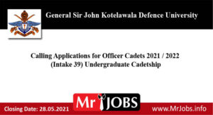 General Sir John Kotelawala Defence University Courses