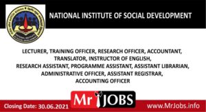 National Institute of Social Development Vacancies