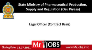 State Ministry of Pharmaceutical Production Supply and Regulation Osu Piyasa Vacancies