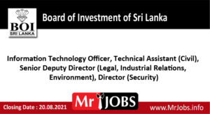 Board of Investment of Sri Lanka Vacancies