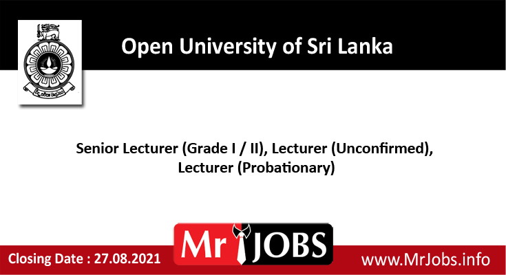 Open University of Sri Lanka Vacancies