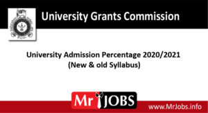 University Admission Percentage 2020-2021