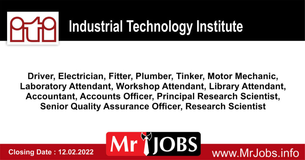 ITI Industrial Technology Institute Vacancies 2022