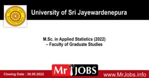 M.Sc. in Applied Statistics 2022 - University of Sri Jayewardenepura