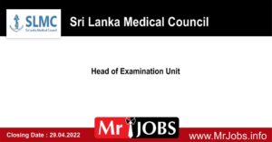 Sri Lanka Medical Council Vacancies - Head of Examination Unit