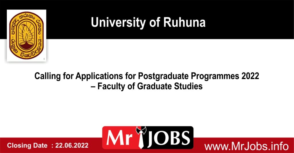 Calling for Applications for Postgraduate Programmes 2022