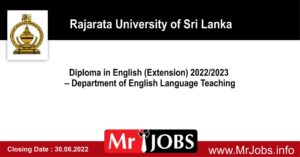 Diploma in English (Extension) 2022 2023 - Rajarata University