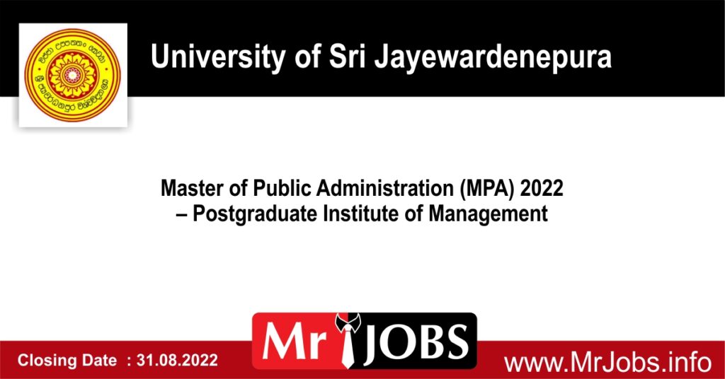 Master of Public Administration (MPA) 2022
