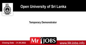 Temporary Demonstrator - Open University of Sri Lanka Vacancies