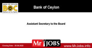 Bank of Ceylon (BOC) Vacancies 2022 - Assistant Secretary to the Board