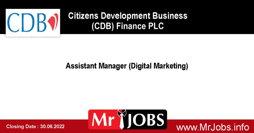 Assistant Manager (Digital Marketing) – Citizens Development Business (CDB) Finance PLC