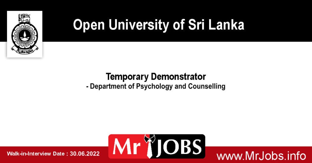 Open University Vacancies 2022 - Temporary Demonstrator