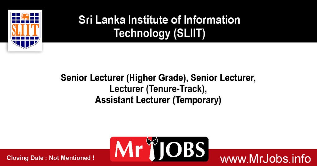 SLIIT Lecturer Vacancies 2022