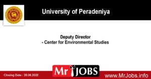 University of Peradeniya Vacancies 2022 - Deputy Director 