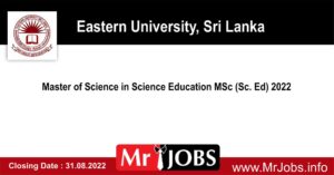 Master of Science in Science Education MSc Sc Ed 2022