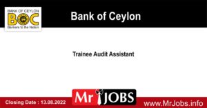 Bank of Ceylon Vacancies 2022 - Trainee Audit Assistant