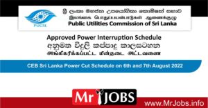 CEB Sri Lanka Power Cut Schedule on 6th and 7th August 2022