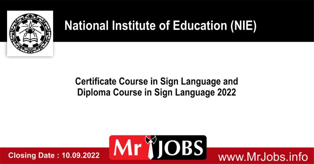 Certificate & Diploma Course in Sign Language 2022 - NIE