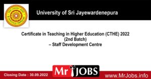 Certificate in Teaching in Higher Education (CTHE) 2022 (2nd Batch) University of Sri Jayewardenepura (USJ)