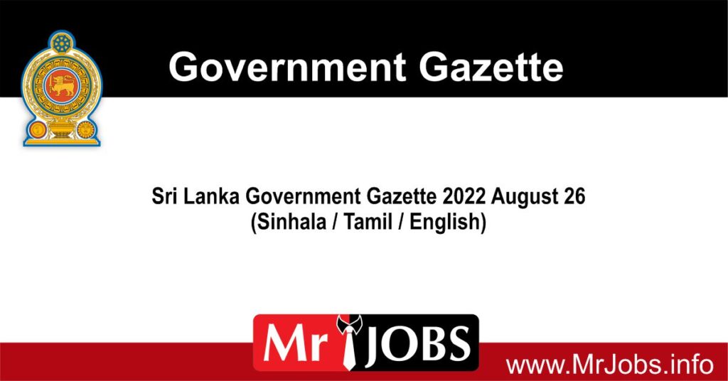 Government Gazette 2022 August 26