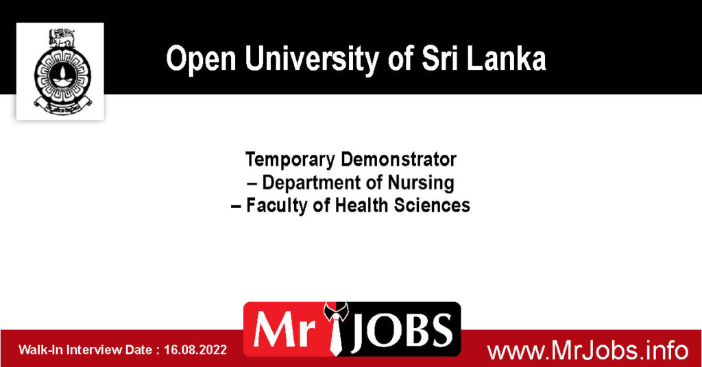 Temporary Demonstrator – Department of Nursing – Faculty of Health Sciences – Open University