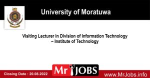 University of Moratuwa Vacancies 2022 – Visiting Lecturer