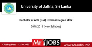 BA Bachelor of Arts External Degree Programme 2022 University of Jaffna