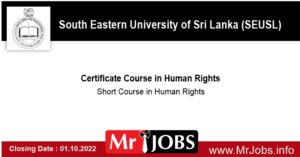 Certificate Course in Human Rights South Eastern University 2022