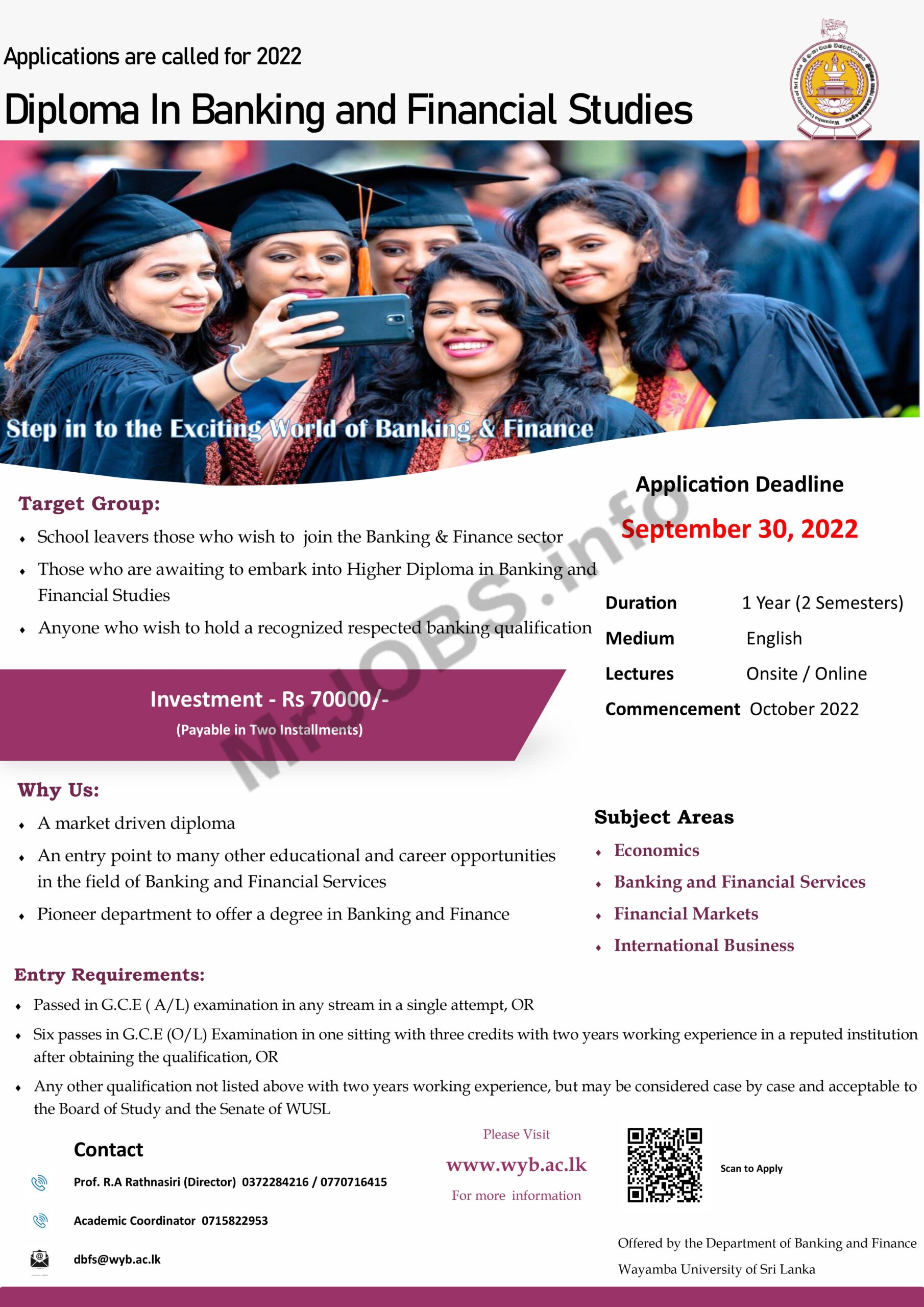 Diploma In Banking and Financial Studies 2022