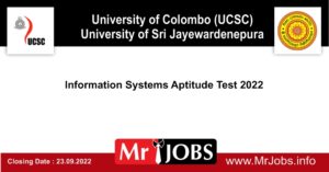 Information Systems Aptitude Test 2022 UCSC USJ