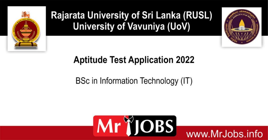 RUSL UoV ICT Degree Aptitude Test Application 2022