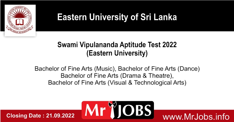Swami Vipulananda Aptitude Test 2022 Eastern University