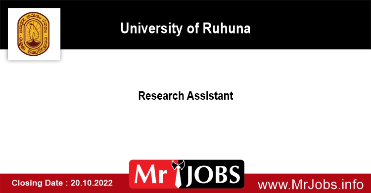 Research Assistant University of Ruhuna