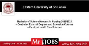 BSc in Nursing 2022 2023  Eastern University of Sri Lanka