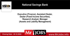 Executive Assistant Dealer Research Analyst Manager NSB Vacancies 2022