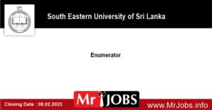 Enumerator - SEUSL Vacancies 2023