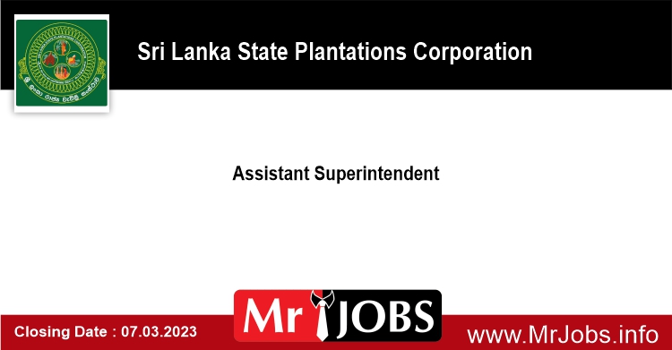 Assistant Superintendent Sri Lanka State Plantations Corporation Vacancies 2023