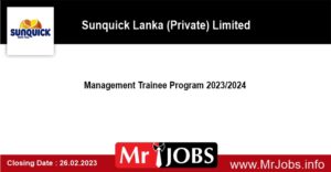 Management Trainee Program 2023 2024 -Sunquick Lanka Private Limited 2023