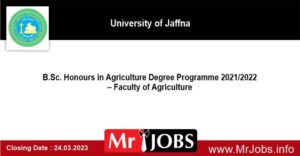 BSc Honours in Agriculture Degree Programme 2021 2022