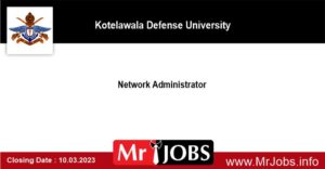 Network Administrator KDU Vacancies 2023