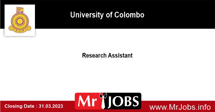 Research Assistant University of Colombo Vacancies 2023 2