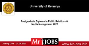 Postgraduate Diploma in Public Relations and Media Management 2023 University of Kelaniya