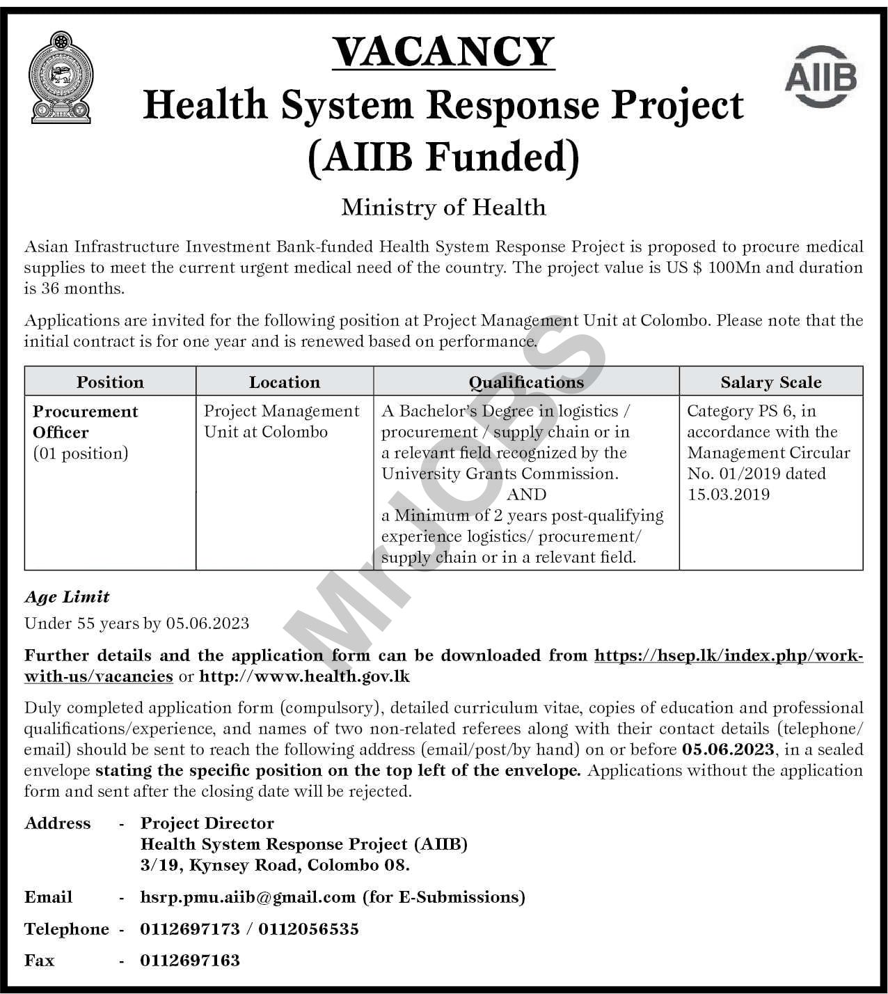 Procurement Officer - Ministry of Health Job Vacancies 2023 
