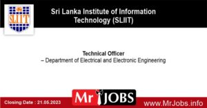 Technical Officer SLIIT Vacancies 2023