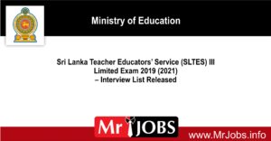 SLTES III Limited Exam Results 2021 (2023) 2