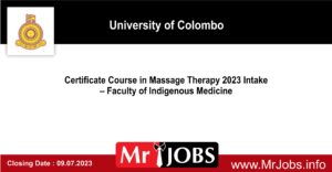 Certificate Course in Massage Therapy 2023 - University of Colombo