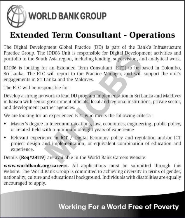 Extended Term Consultant Operations World Bank Group 2023 3