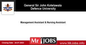 Management Assistant & Nursing Assistant Vacancies KDU 2023