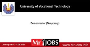 Demonstrator University of Vocational Technology Vacancies 2023 3